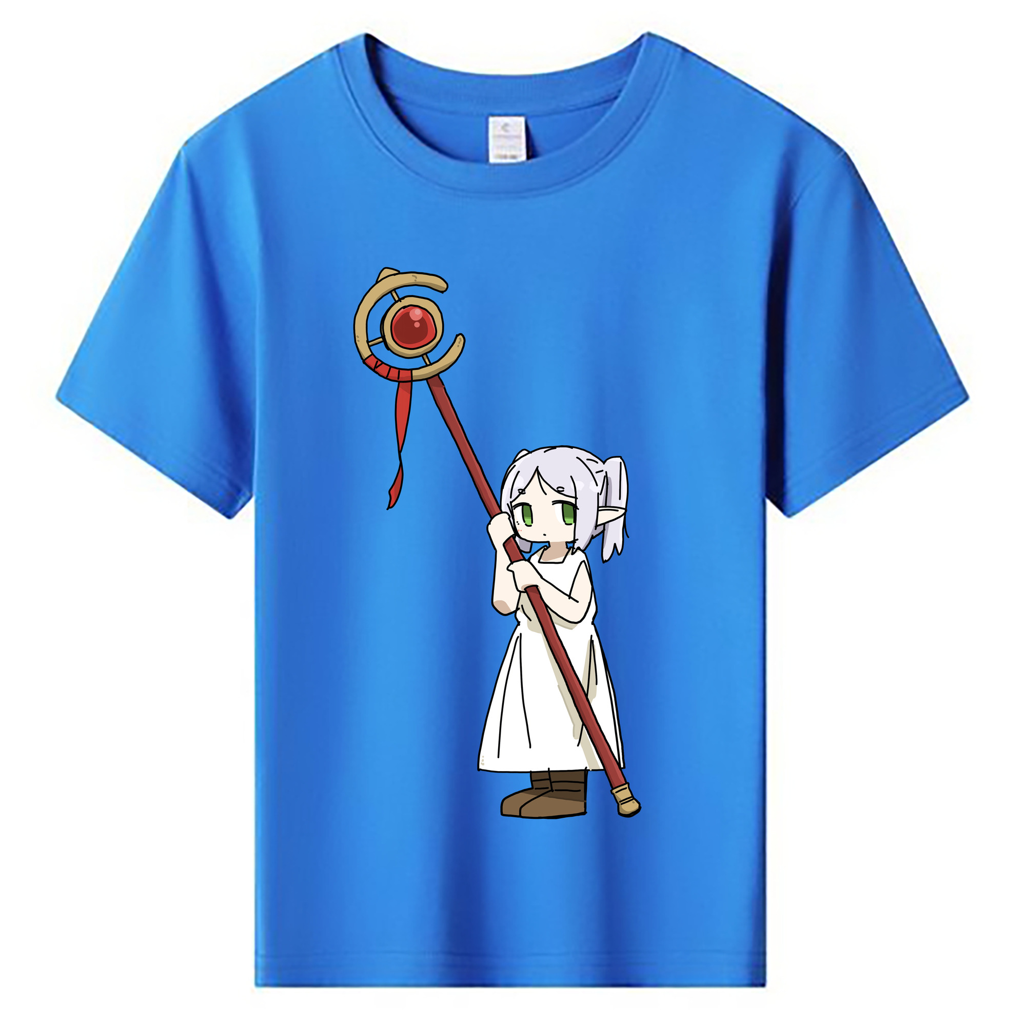 （画像用） 葬送のフリーレン Frieren 綿100％キッズTシャツ（フロントプリント）